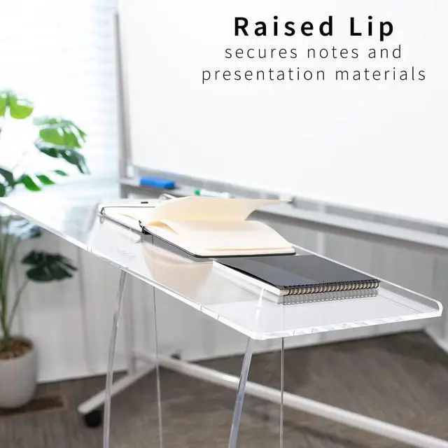 Alt view image 5 of 7 - Acrylic Podium Stand, Sleek Transparent Professional Presentation Lectern with 27 inch Reading Surface Platform, Clear Appearance for Office, Classroom, Restaurant, and More, Stand-PDMA