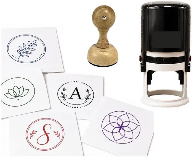 Main image of Custom Logo Stamp Personalized, Self-Inking Logo Stamp, Wood Handle Business Stamp or Embosser, Upload Your Logo, Custom Rubber Stamp for Packaging, Bags, Cards, Envelopes and Small Business Branding