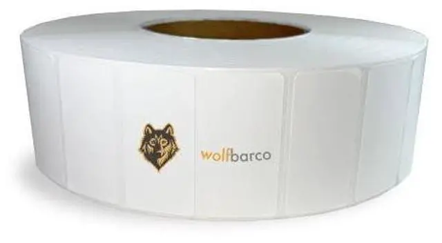 Main image of Direct Thermal Paper Label/IndustrialGrade 2"X1", Perforated, 3" Core, 8" OD, 5500 Labels/Roll (8 Rolls/Box) - White