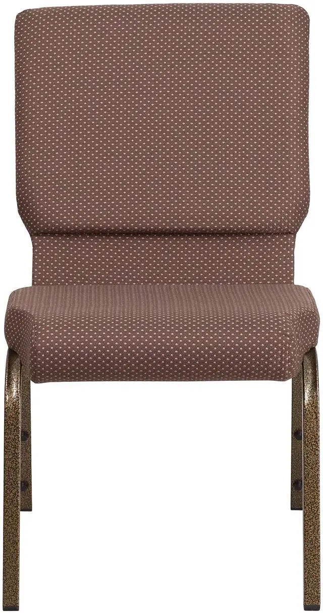 Alt view image 3 of 7 - Brown Dot 18.5" W Stacking Church Chair, 4-Pack | Gold Vein Frame, Fabric Upholstery