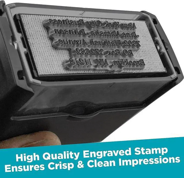 Alt view image 5 of 6 - Custom Self Inking Rubber Stamp - Up to 6 Lines of Text - Choose from 15 Ink Colors - X-Large Size