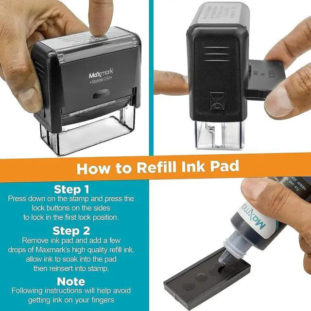 Alt view image 6 of 6 - Custom Self Inking Rubber Stamp - Up to 6 Lines of Text - Choose from 15 Ink Colors - X-Large Size