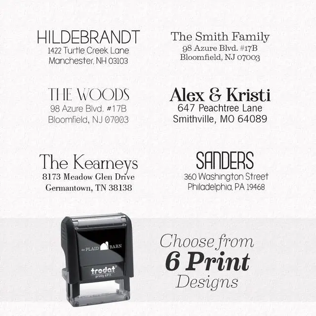 Main image of Custom Return Address Stamp, Personalized Self-Inking Address Stamps | Personalized address stamp self-inking for envelopes & wedding invitations. Housewarming gift. Handmade in USA