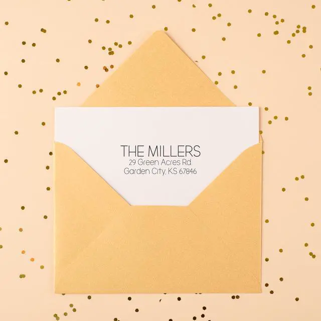 Alt view image 6 of 6 - Custom Return Address Stamp, Personalized Self-Inking Address Stamps | Personalized address stamp self-inking for envelopes & wedding invitations. Housewarming gift. Handmade in USA