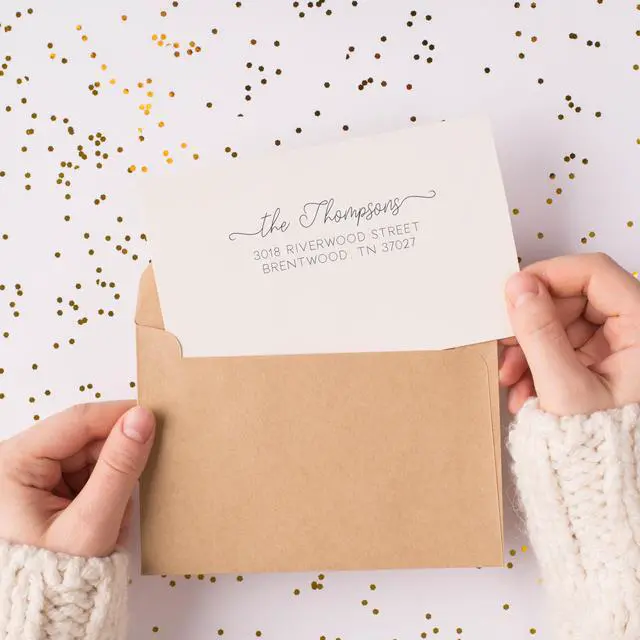 Alt view image 6 of 6 - Custom Return Address Stamp, Personalized Self-Inking Address Stamps | Personalized address stamp self-inking for envelopes & wedding invitations. Housewarming gift. Handmade in USA