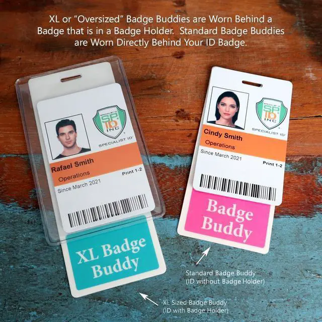Alt view image 6 of 7 - 5 Pack - Oversized RN Badge Buddy - Vertical Extra Large Badge Buddies for Registered Nurses - 2 1/8 X 5 1/2 Role Identification Badge Backer Card for Nurses- USA Printed by (Teal)