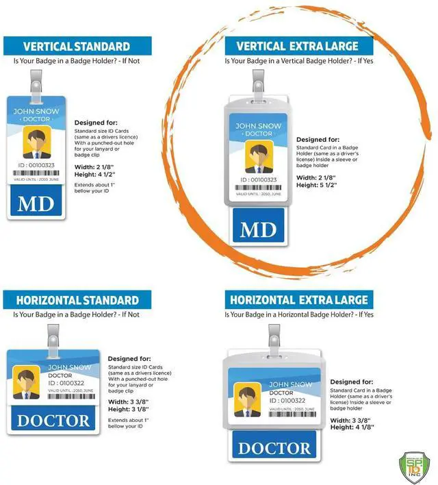 Alt view image 3 of 7 - 5 Pack - Oversized RN Badge Buddy - Vertical Extra Large Badge Buddies for Registered Nurses - 2 1/8 X 5 1/2 Role Identification Badge Backer Card for Nurses- USA Printed by (Red)