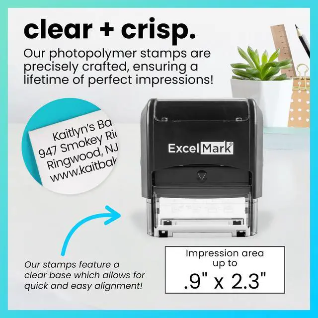 Alt view image 2 of 6 - Self Inking Rubber Stamp with up to 4 Lines of Custom Text (Large)