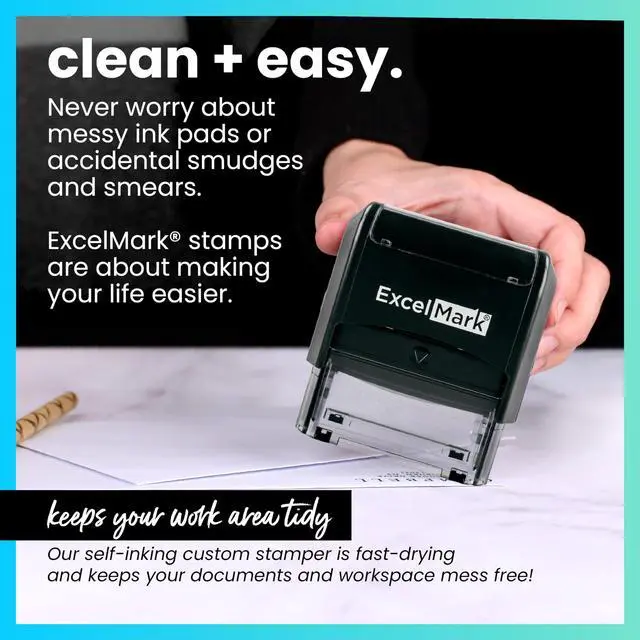 Alt view image 4 of 6 - Self Inking Rubber Stamp with up to 4 Lines of Custom Text (Large)