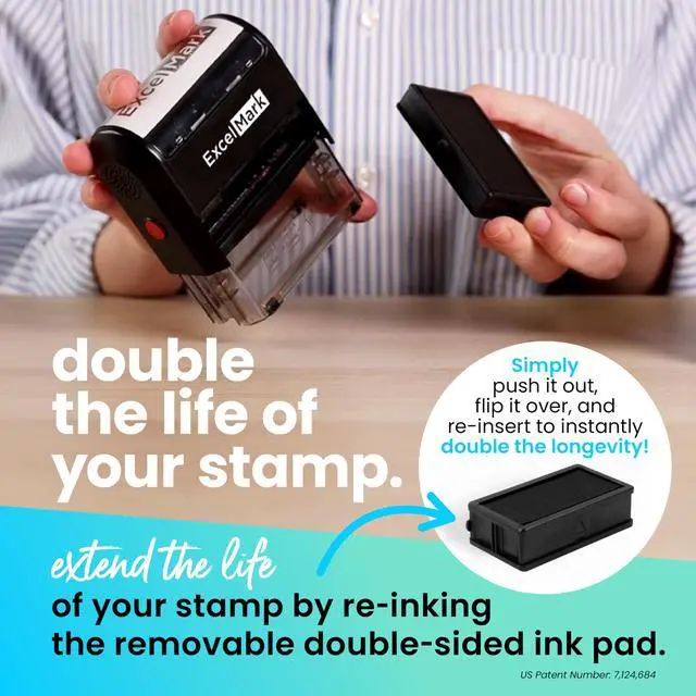 Alt view image 5 of 6 - Self Inking Rubber Stamp with up to 4 Lines of Custom Text (Large)