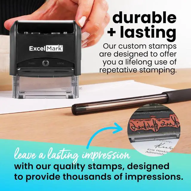Alt view image 6 of 6 - Self Inking Rubber Stamp with up to 4 Lines of Custom Text (Large)