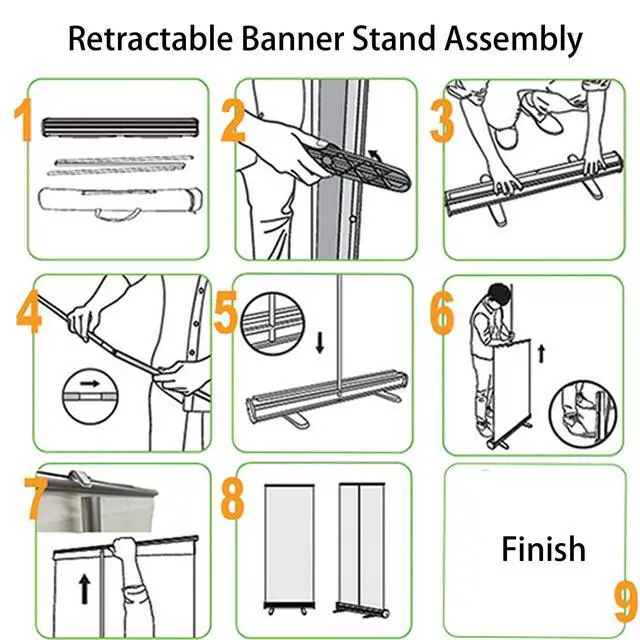 Alt view image 6 of 6 - Retractable Roll up Banner Stand 33.5''x 81'' ized Banner with Stand Conference Advertising Display Trade Show Stand with Padded Canvas Bag and Box Event Promotion Sign (A Whole Set)