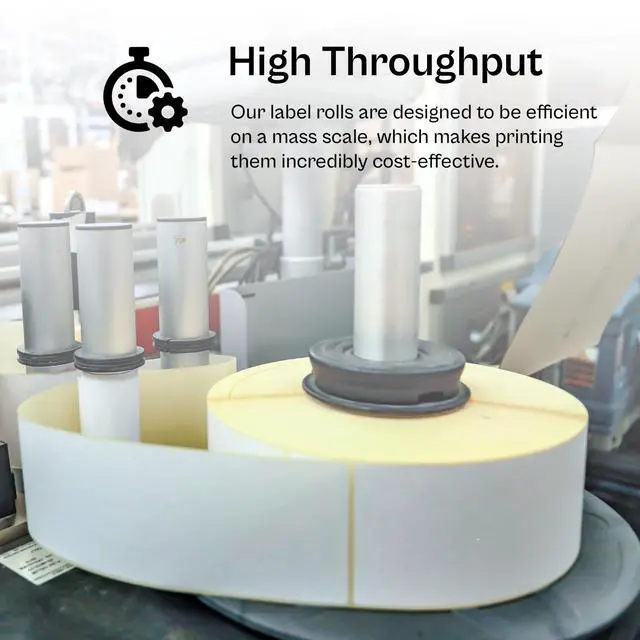 Alt view image 4 of 7 - PSBM 4 Rolls 4 x 3 Inch Core Thermal Transfer Label Stickers, 3 Inch Core, 1960 Labels/Roll, Fade-Resistant Label for Barcode and Shipping Printing, Compatible with Zebra, Sato & Datamax
