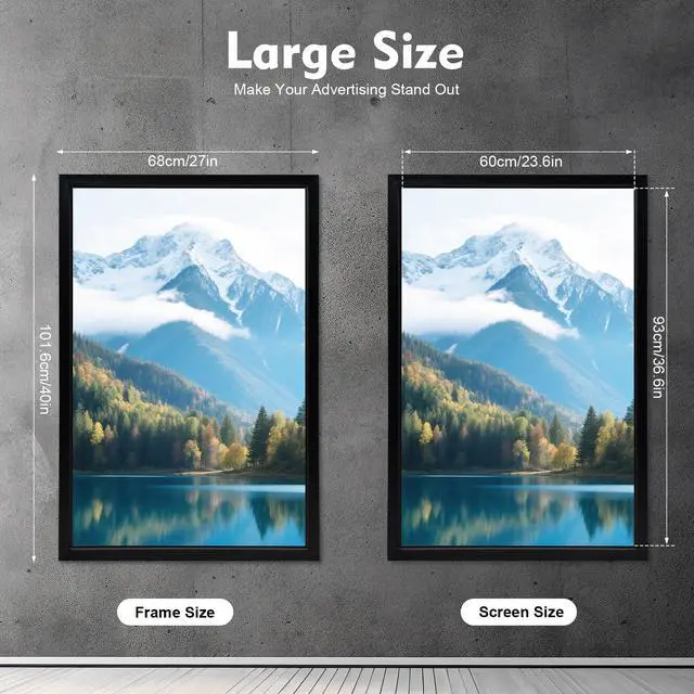 Alt view image 3 of 7 - 27"x40" LED Backlit Poster Frame Movie Poster Frame Art Picture Light Box Advertising Display Frame Movie Poster Light Box Home Theater Wall Mounted for Movie Poster Advertising Display