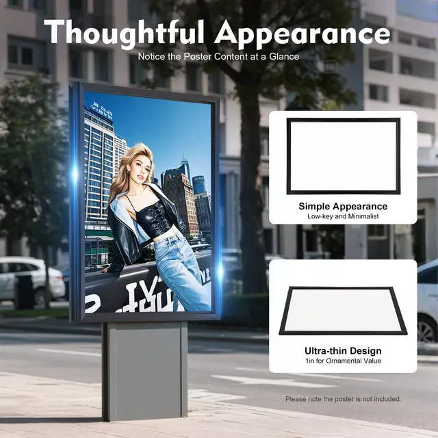 Alt view image 5 of 7 - 27"x40" LED Backlit Poster Frame Movie Poster Frame Art Picture Light Box Advertising Display Frame Movie Poster Light Box Home Theater Wall Mounted for Movie Poster Advertising Display