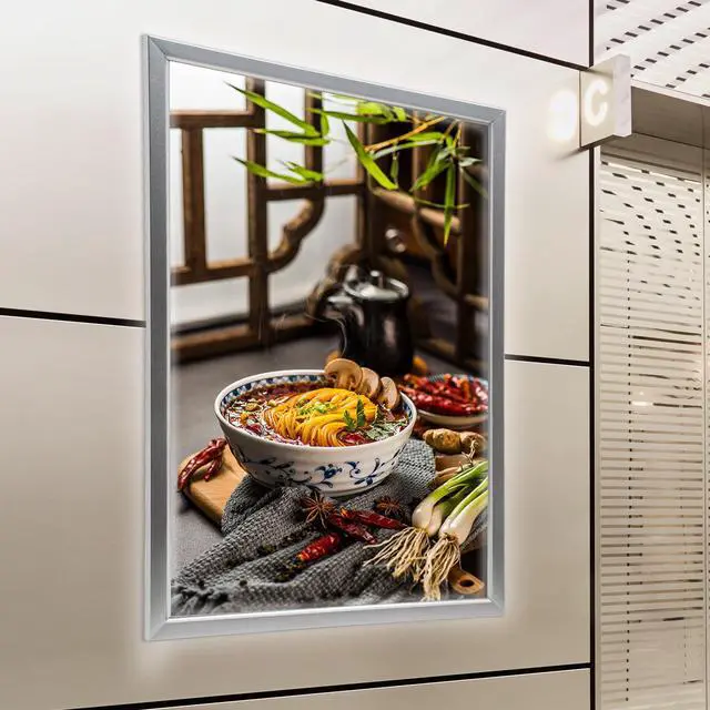 Alt view image 5 of 6 - 27"x40" LED Poster Frame Movie Poster Light Box Art Picture Advertising Display Frame Home Theater Wall Mounted