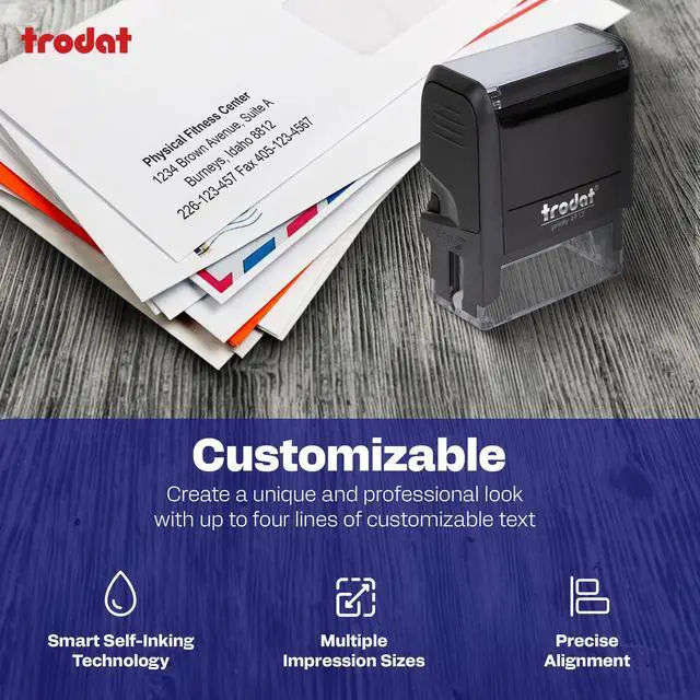 Alt view image 3 of 7 - 3-Lines Custom Self-Inking Stamp- Return Address Stamp (Medium)