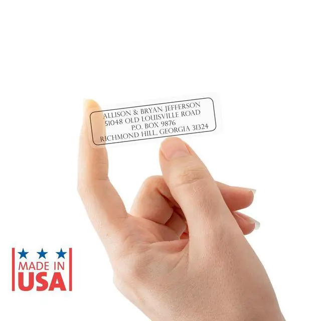 Alt view image 6 of 6 - Clear Outline Rolled Address Labels / 500 Personalized Return Address Labels/Designer Address Stickers in Elegant Plastic Dispenser