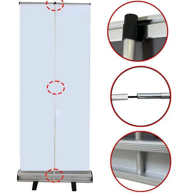 Alt view image 2 of 6 - Retractable Roll up Banner Stand 33.5''x 81'' ized Banner with Stand Conference Advertising Display Trade Show Stand with Padded Canvas Bag and Box Event Promotion Sign (A Whole Set)