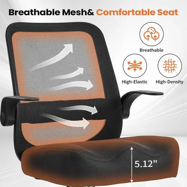 Alt view image 7 of 7 - Drafting Chair for Standing Desks, 500LBS Capacity Tall Office Chair with Adjustable Height, Foot Ring, Flip-Up Armrests, Thick Curved Seat for Home Office, Drawing, and Creative Work