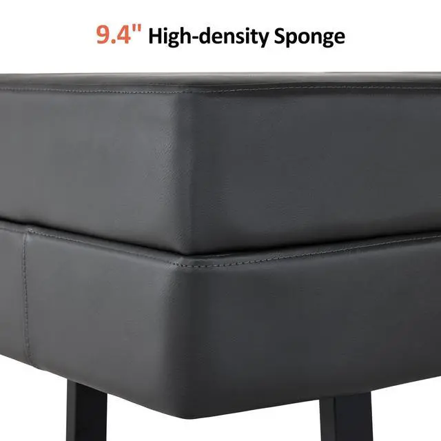 Alt view image 7 of 7 - Waiting Room Chairs, Heavy Duty Office Guest Reception Bench, Faux Leather Upholstered Lobby Chairs for Salon, Conference Room 7008 (Dark Grey)