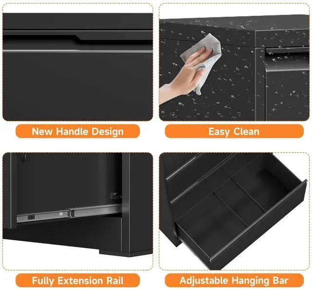 Alt view image 4 of 7 - Metal File Cabinet with Lock, 2 Drawer File Lateral Cabinet | Lockable Lateral Filing Cabinet for A4/F4/Lagel/Letter Assembly Required