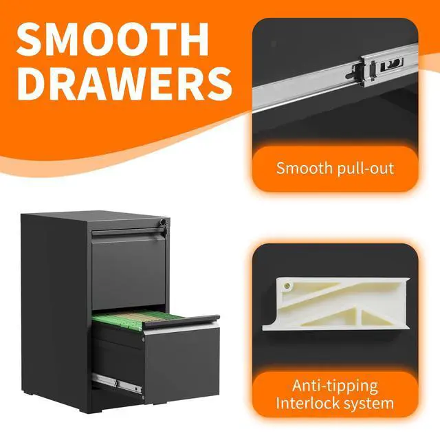 Alt view image 5 of 6 - Metal File Cabinet with Drawer Heavy Duty Locking File Cabinets | Home Office Steel Filing Cabinet Vertical File Cabinets for Legal/Letter Size File,Assembly Required