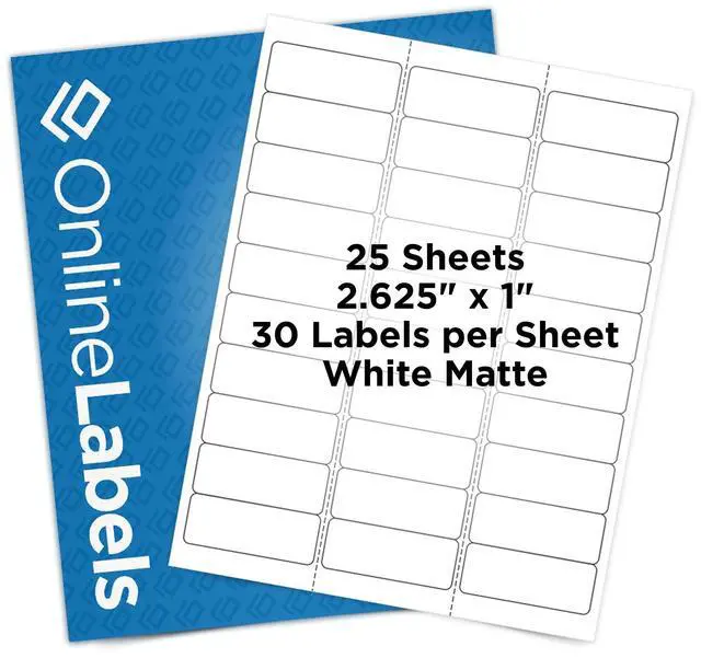 Main image of Customizable Address Labels - 2.625 x 1 - Permanent, White Matte - 750 Labels, 25 Sheets - Inkjet/Laser Printers
