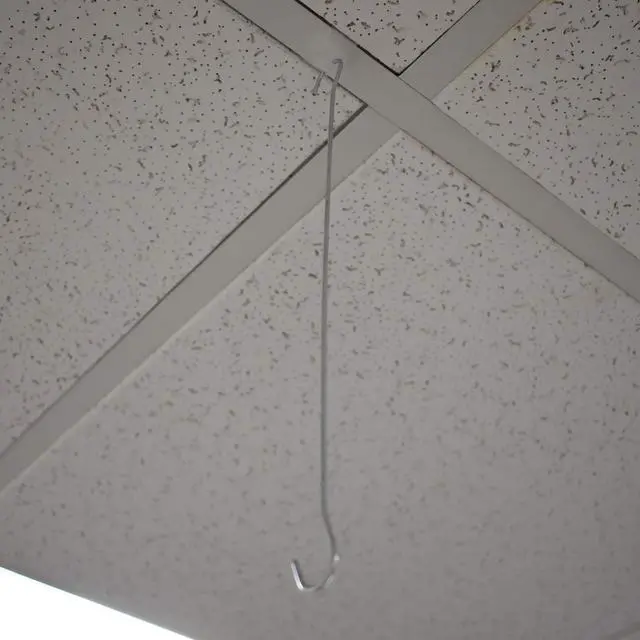 Alt view image 6 of 6 - Drop Ceiling Grid Clip Snap On Sign Hangers with 3/16" Hole, Includes 12" H Metal Double C Hooks, 10 Pack