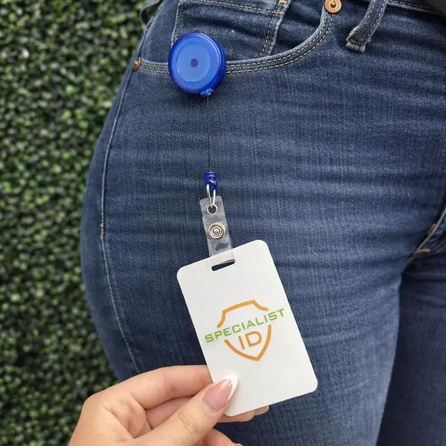 Alt view image 4 of 4 - Bulk 25 Pack - Green Translucent Retractable ID Badge Reels with Alligator Swivel Clip - Bulk Badge Holder Blanks with Swivel Clips for Nurses, Teacher, and Office Employees by Specialist (Green)