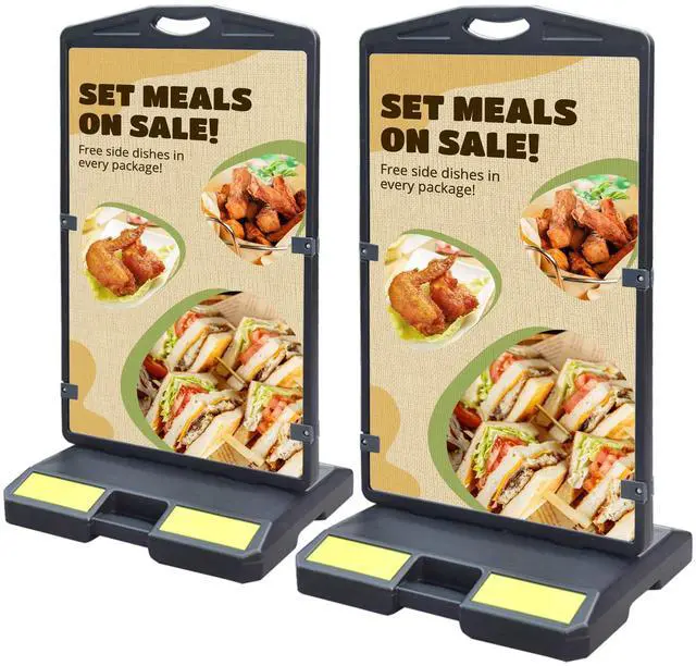 Main image of 24"x36" Sidewalk Sign Board, Double-Sided Heavy Duty Outdoor Large Signboard Portable Stand with Sand Fill Holes, Weather Resistant for Store, Cafés, Weddings, Street advertising