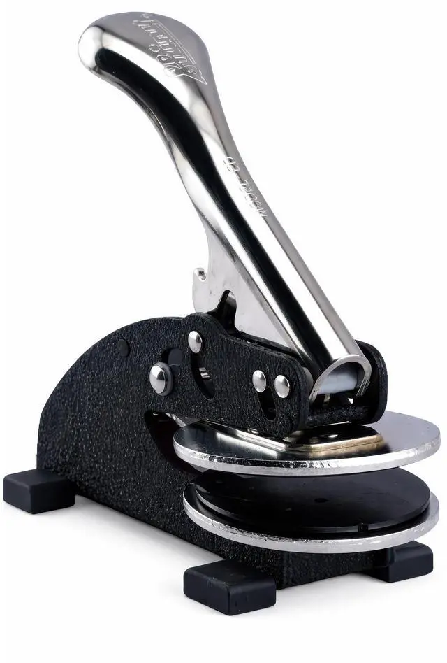 Main image of Custom Logo Embosser Stamp Personalized 2" Round Desk Seal for Envelopes, Books, Return Address & Branding, Heavy Duty Steel Paper Embossing Press