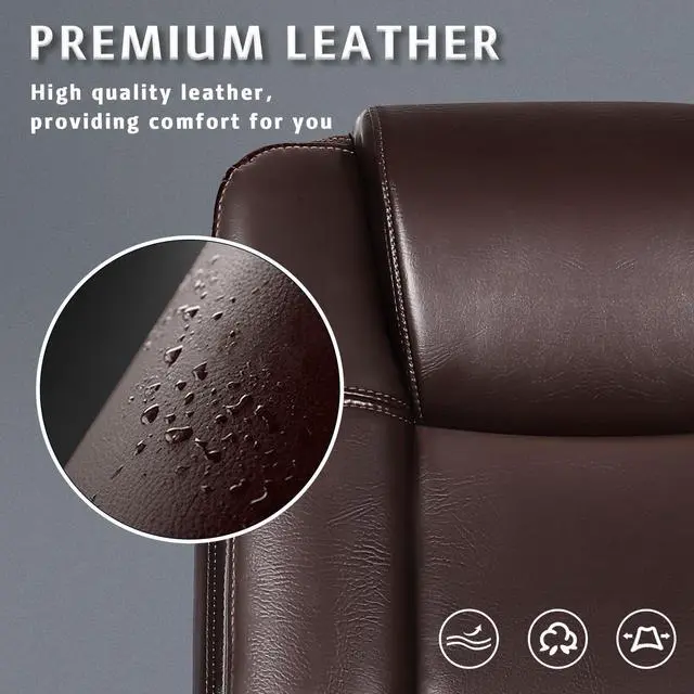 Alt view image 5 of 7 - Flip-up Arms Office Desk Chair Big and Tall Managerial Executive Chair, High Back Computer Chair Ergonomic Adjustable Height PU Leather Chairs with Armrest for Long Time Sitting