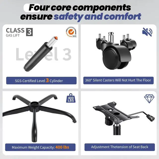 Alt view image 6 of 7 - Executive Office Chair with Adjustable Lumbar Support Flip-Up Arms,Black | Desk Chair Breathable Mesh Comfy Computer Chairs with Flip-up Armrests Executive Task Chair for Adults Home Office,400lbs