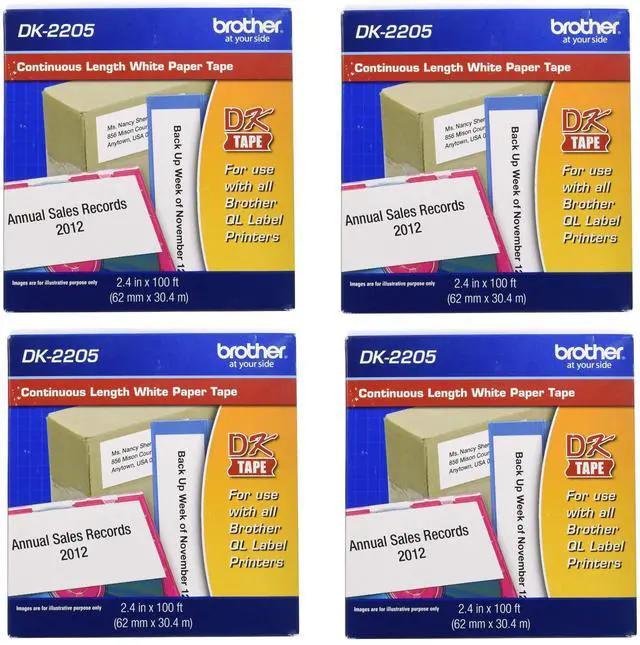 Main image of Genuine, DK-2205 Continuous Paper Label Roll, Cut-to-Length Label, 2.4 x 100 Feet, (1) Roll Per Box (4)