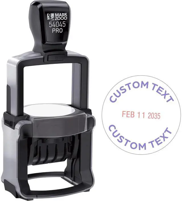 Main image of 54045 Professional Self Inking Round Date Stamp with Custom Text