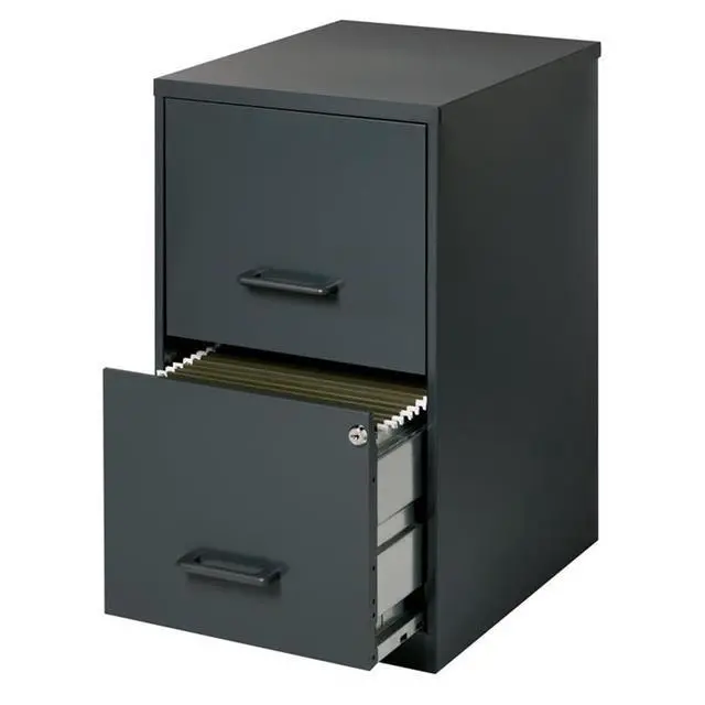 Alt view image 4 of 7 - 18" Deep 2 Drawer Metal File Cabinet in Black (Set of 2)
