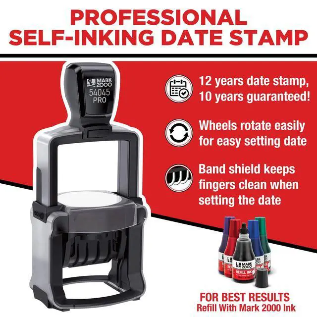 Alt view image 2 of 3 - 54045 Professional Self Inking Round Date Stamp with Custom Text