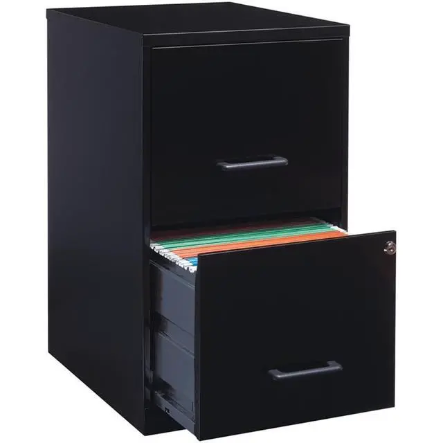 Alt view image 6 of 7 - 18" Deep 2 Drawer Metal File Cabinet in Black (Set of 2)