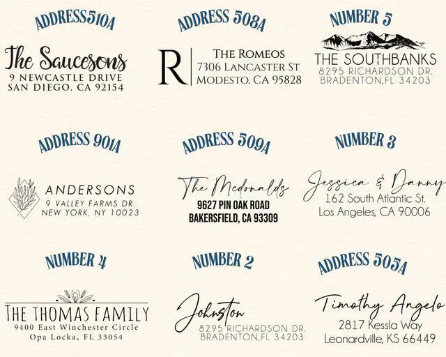 Alt view image 3 of 7 - Custom Address Stamp Personalized, Self-Inking or Wood Handle Return Address Stamp, Personalized Name and Address Stamp for Envelopes, Mail, Wedding Invitations, Cards and Business Use