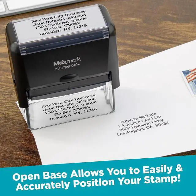 Alt view image 4 of 7 - Custom Self Inking Rubber Stamp - Up to 3 Lines of Text - Choose from 15 Ink Colors - Small Size