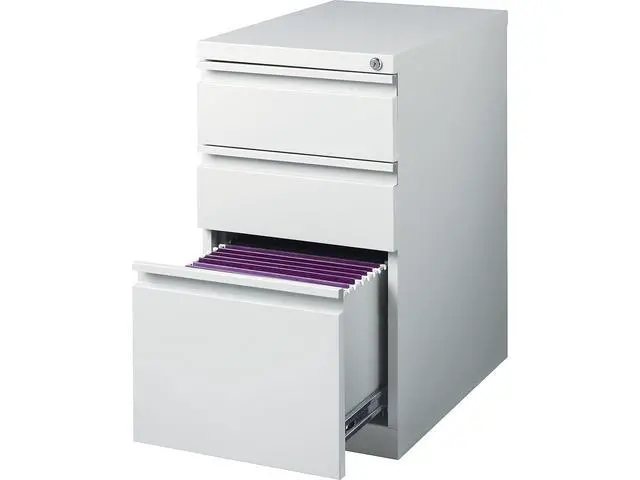 Alt view image 5 of 5 - 3-Drawer Vertical File Cabinet, Letter Size Documents, Lockable & Mobile, 23" D x 15" W x 27.75" H, Light Gray | Mobile rolling cabinet, 23in D x 15in W x 27.75in H, for secure storage