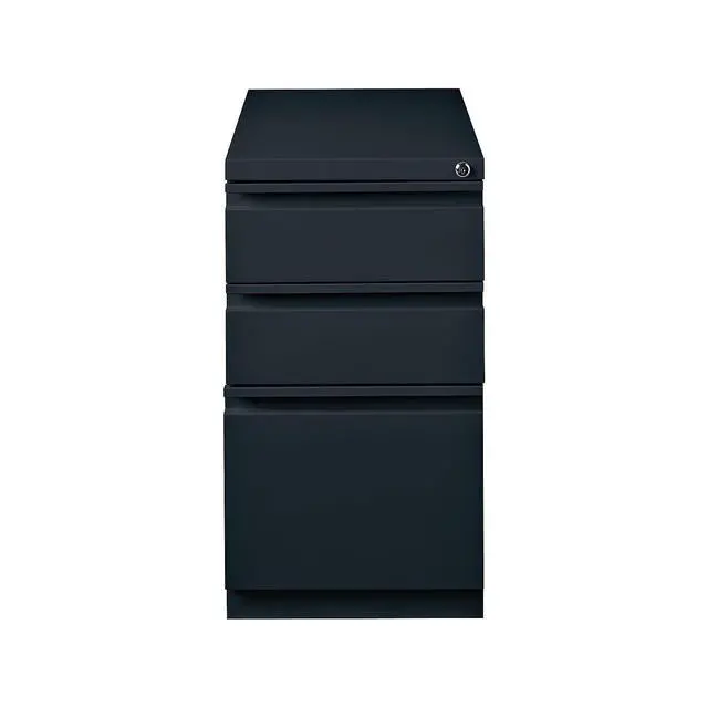 Alt view image 4 of 7 - 3-Drawer Vertical File Cabinet, Letter Size Documents, Lockable & Mobile, 23" D x 15" W x 27.75" H, Black | Mobile rolling cabinet, 23in D x 15in W x 27.75in H, for secure storage