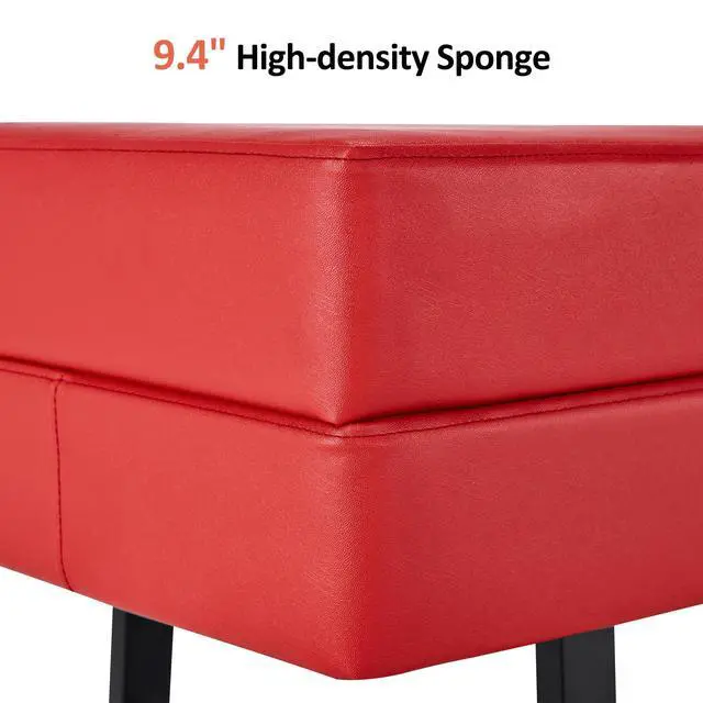 Alt view image 7 of 7 - Waiting Room Chairs, Heavy Duty Office Guest Reception Bench, Faux Leather Upholstered Lobby Chairs for Salon, Conference Room 7008 (Red)