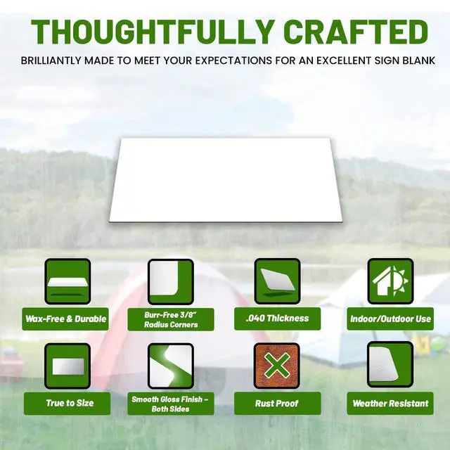 Alt view image 2 of 6 - Aluminum Sheet Blanks for Custom Signs, 12 x 18 x.040 in, White, 5 Packs | Double-Sided, Weatherproof, Yard & Garage Sale Use, Sublimation Metal Plate, Vinyl & Digital Print Ready, Burr-Free Corners