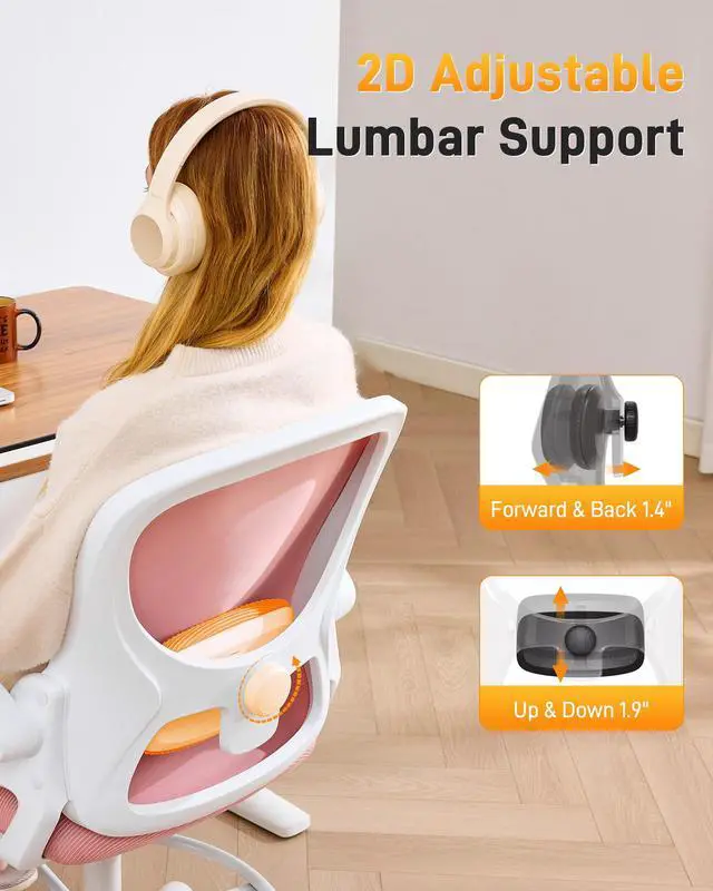 Alt view image 3 of 3 - Drafting Chair with Arms, Tall Office Chair for Standing Desks | Ergonomic lumbar pad, breathable mesh and foot ring support forward-leaning posture for sewing, crafts and daily studio work