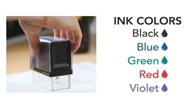 Alt view image 6 of 6 - 2000 Plus Series Custom Self-Inking Stamp, Small Size Up to 6 Lines, 13/16" x 2 3/16 inches, 5 Color Choices (Large)