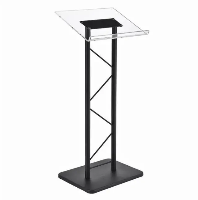 Main image of KML15TA Modern & Stylish Acrylic and Metal Podium, Conference Podium for Speakers, Speeches and Other Occasions (43.4" Height)