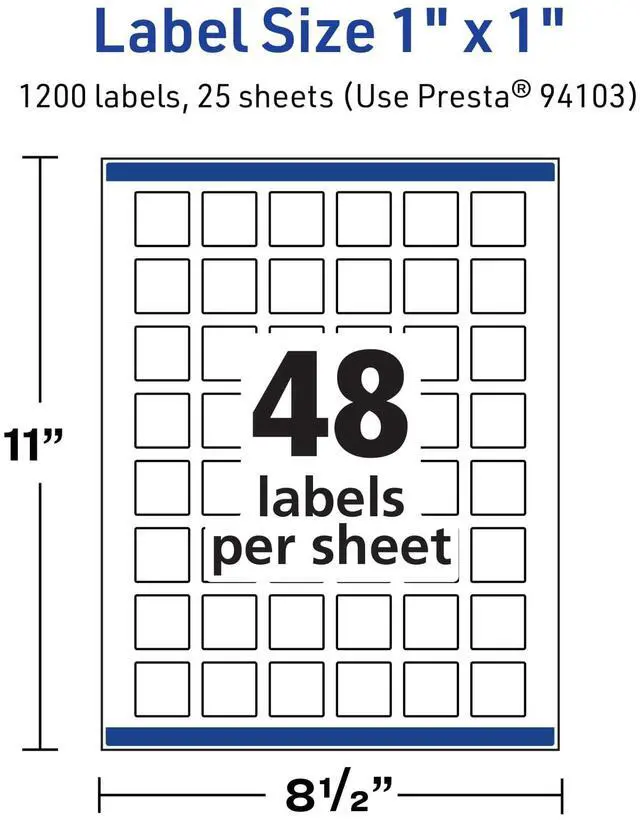 Alt view image 5 of 6 - TrueBlock Matte White Square Labels, Sure Feed Technology, 1" x 1", 1,200 Matte White Labels, Print-to-The-Edge, Laser/Inkjet Printable, Great for Product Merchandising Stickers