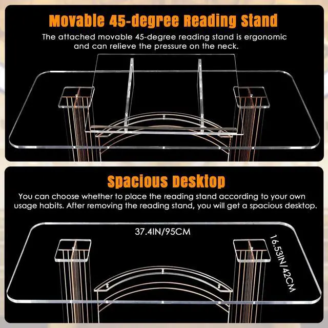 Alt view image 4 of 7 - 46.5" Large Clear Acrylic Podium with 4 Wheels, 10MM Plexiglass Pulpit for Churches with LED Light, Pulpitos para Iglesias with Storage Shelf, Church Pulpit Stand for Office School (with Wheels)